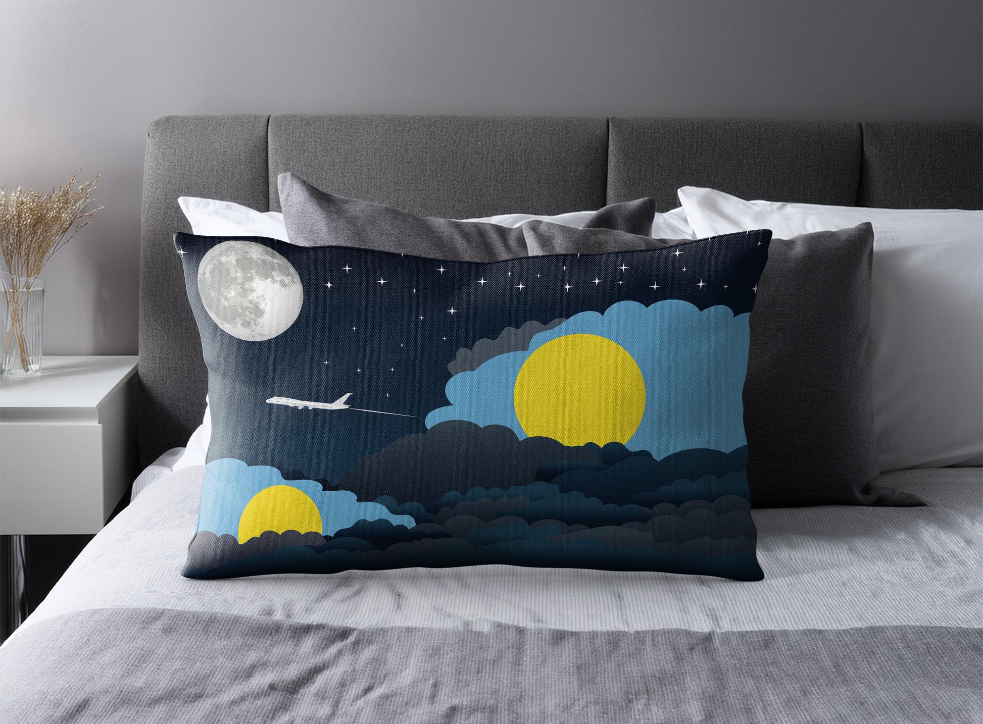 Palau Night Clouds Pillow Case and Pillow Throw