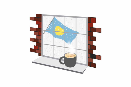 Palau Coffee Rain Window Fridge Magnet
