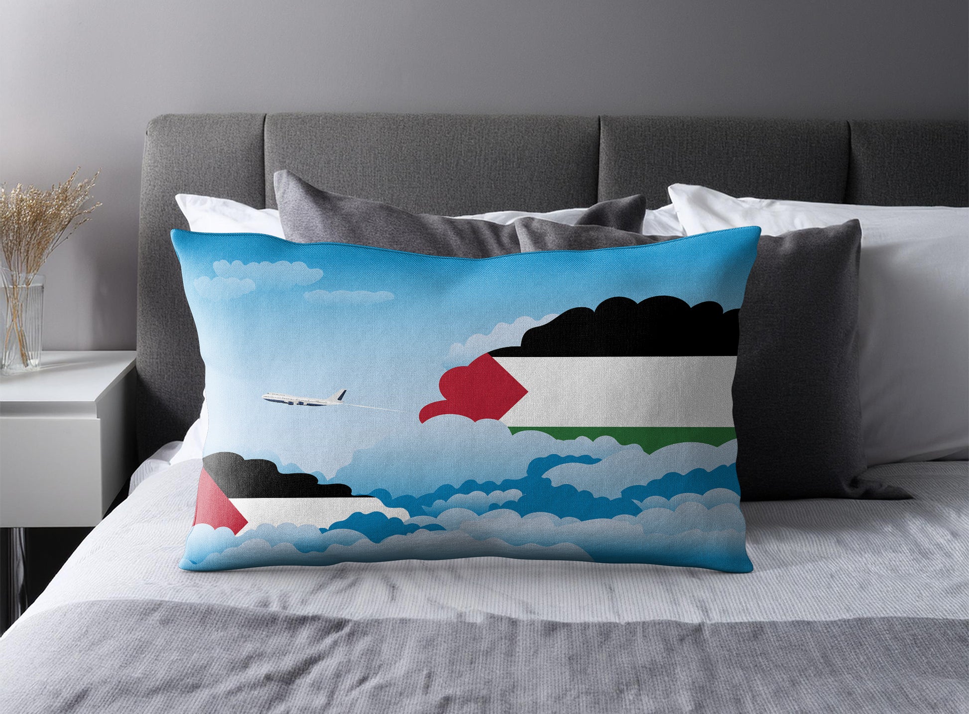 Palestine Day Clouds Pillow Case