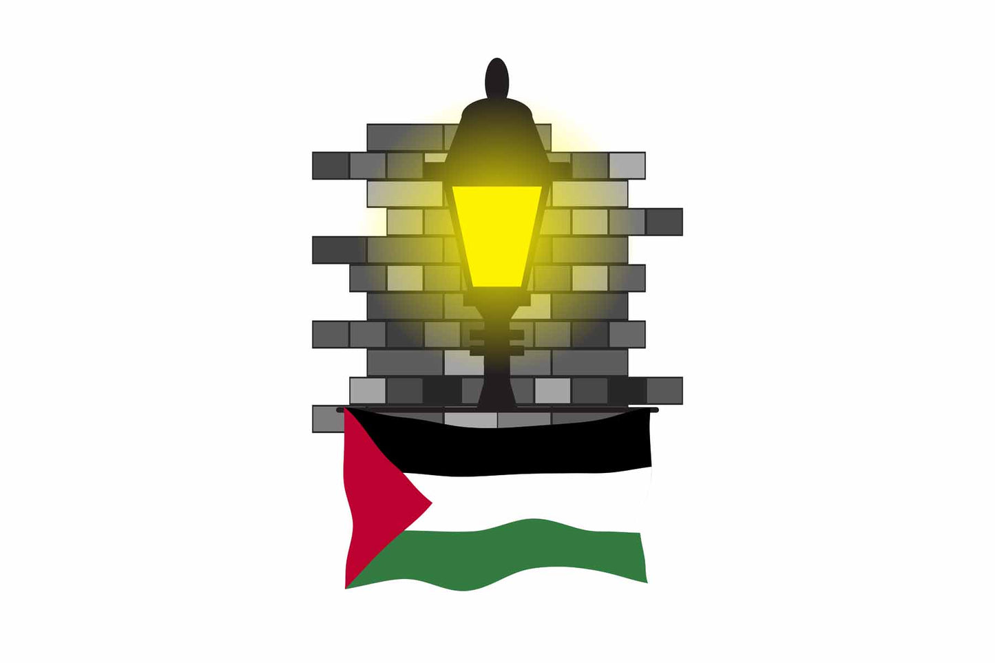 Palestine Street Lamp Bricks Fridge Magnet