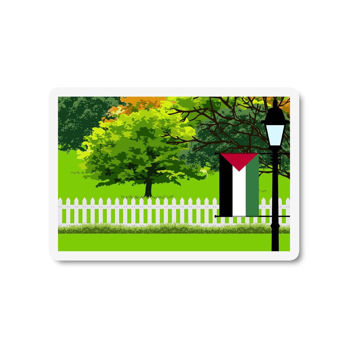 Palestine Trees and Street Lamp Sticker