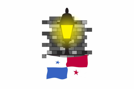 Panama Street Lamp Bricks Fridge Magnet