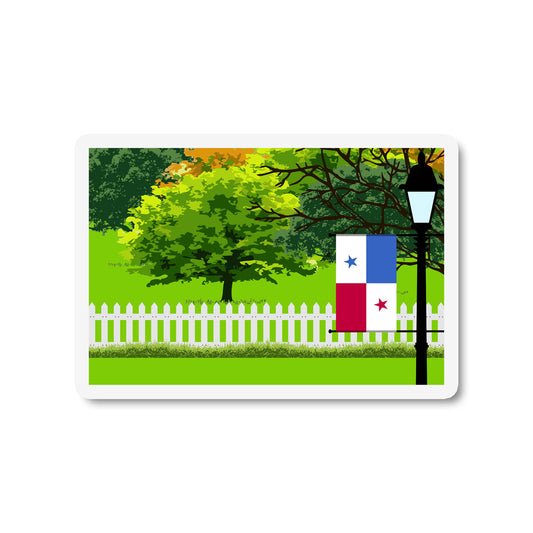 Panama Trees and Street Lamp Sticker