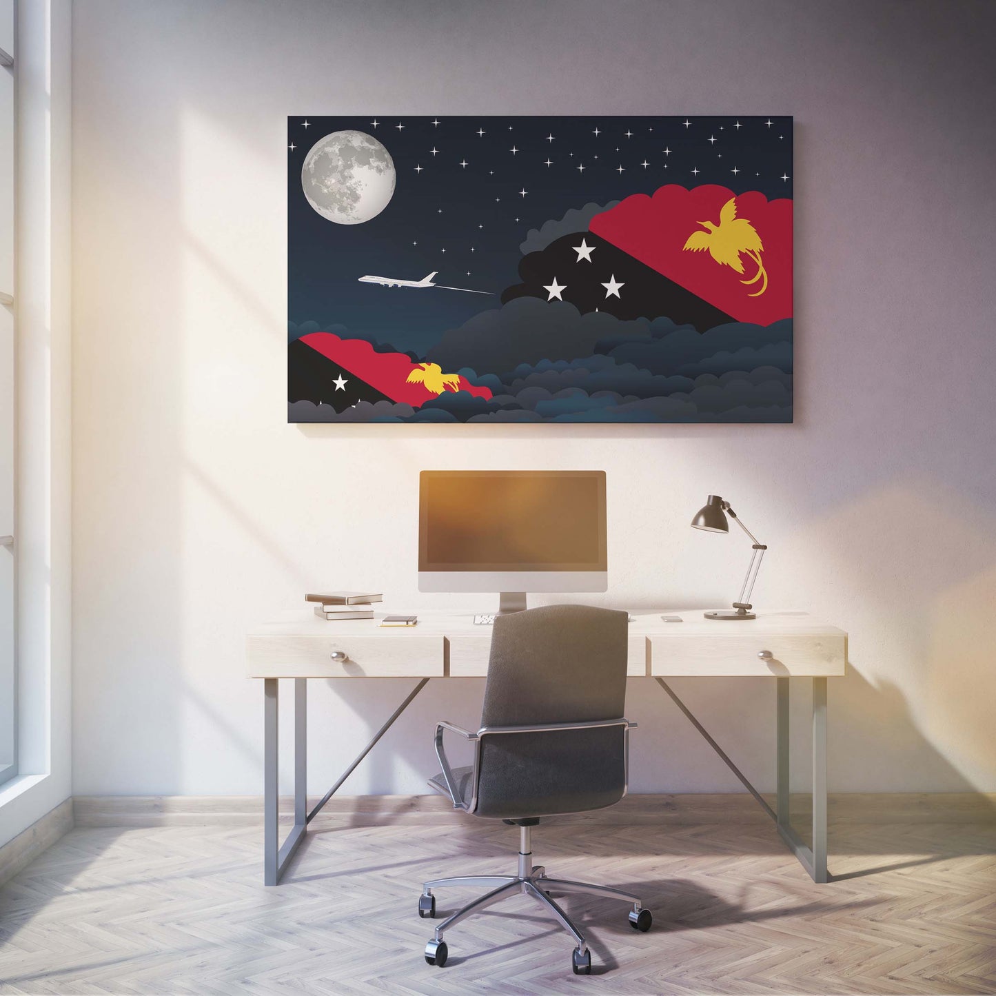 Papua New Guinea Night Clouds Canvas Print Framed