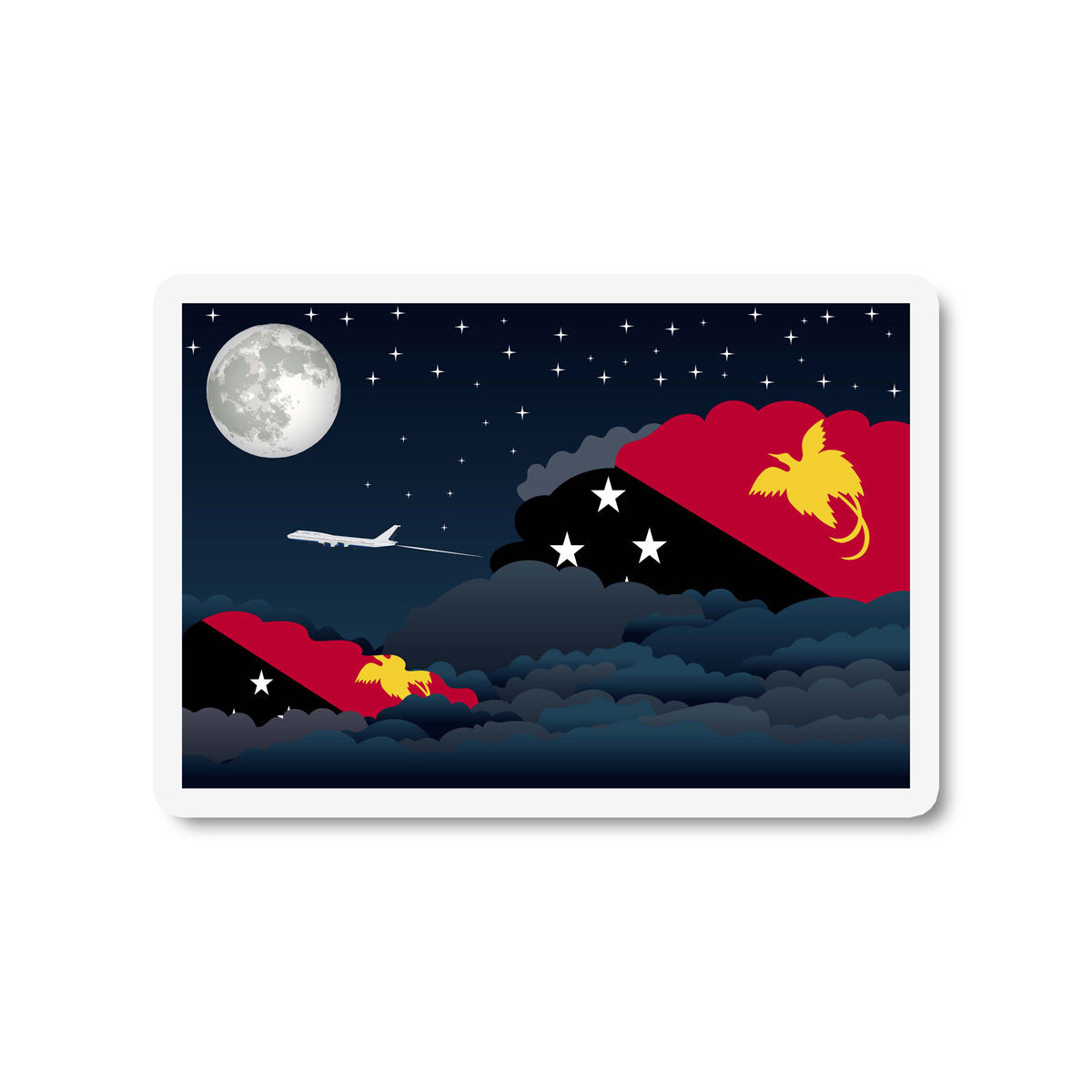 Papua New Guinea Night Clouds Magnet