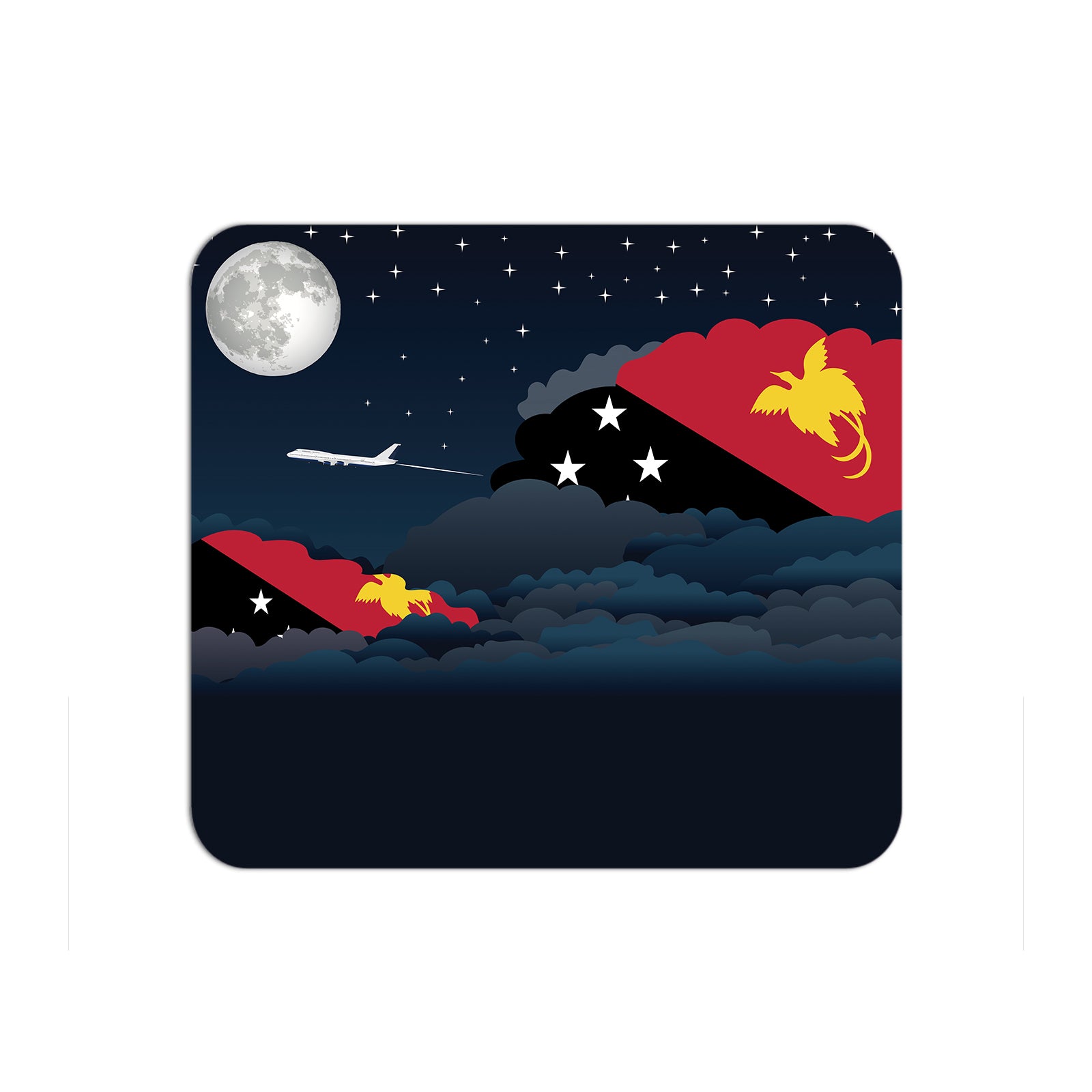 Papua New Guinea Airplane Airport Flight Night Clouds Mousepad 