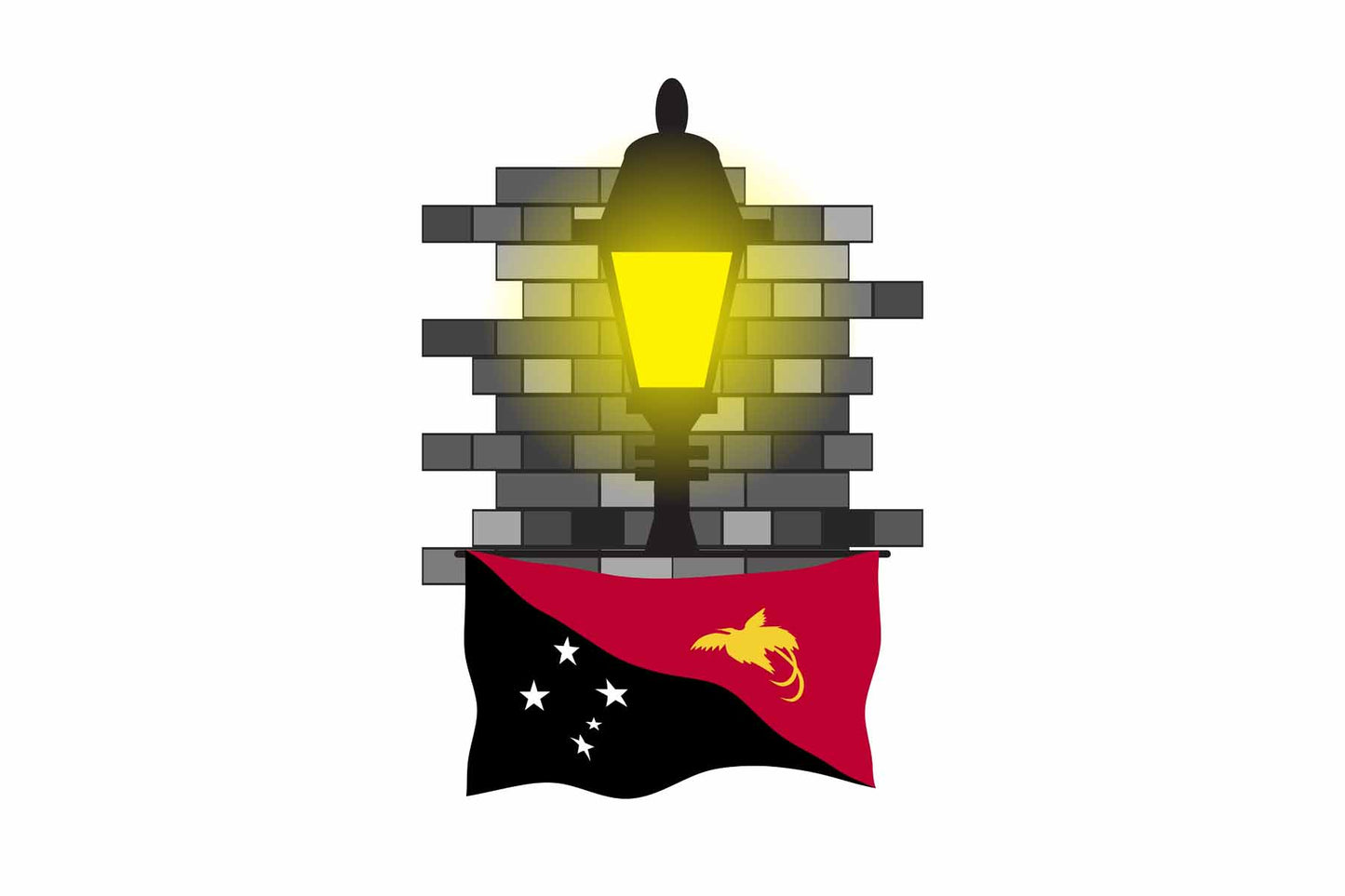 Papua New Guinea Street Lamp Bricks Fridge Magnet