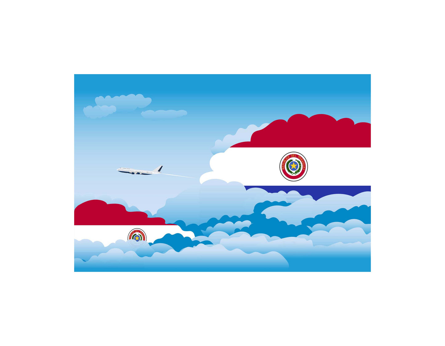 Paraguay Day Clouds Canvas Print Framed