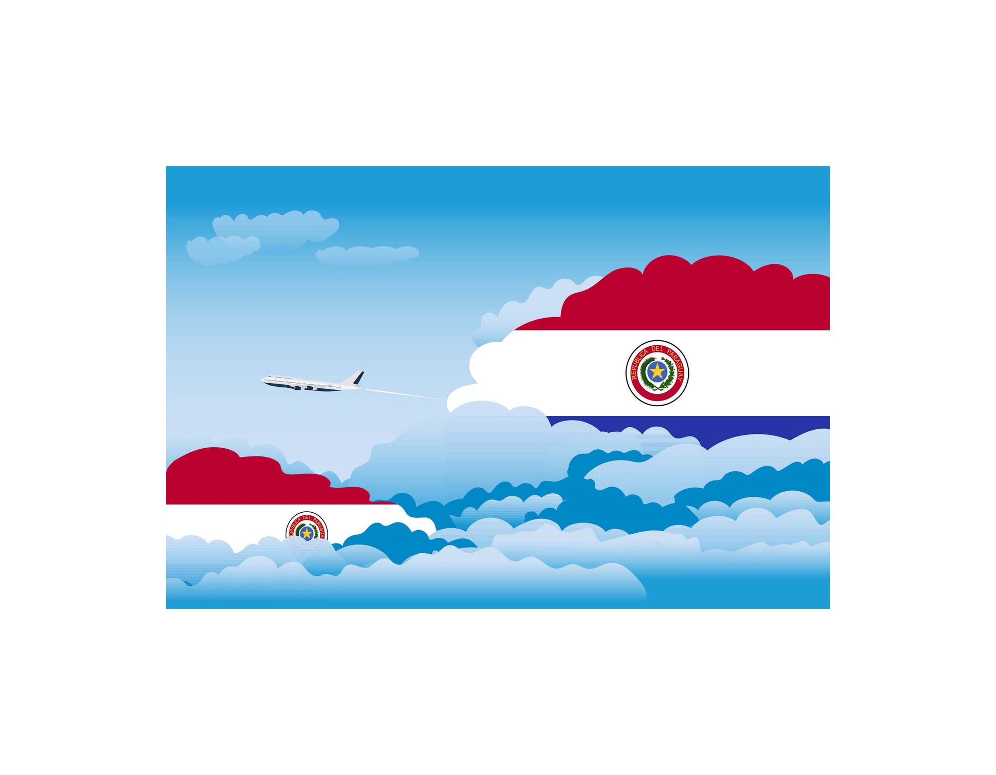 Paraguay Day Clouds Canvas Print Framed