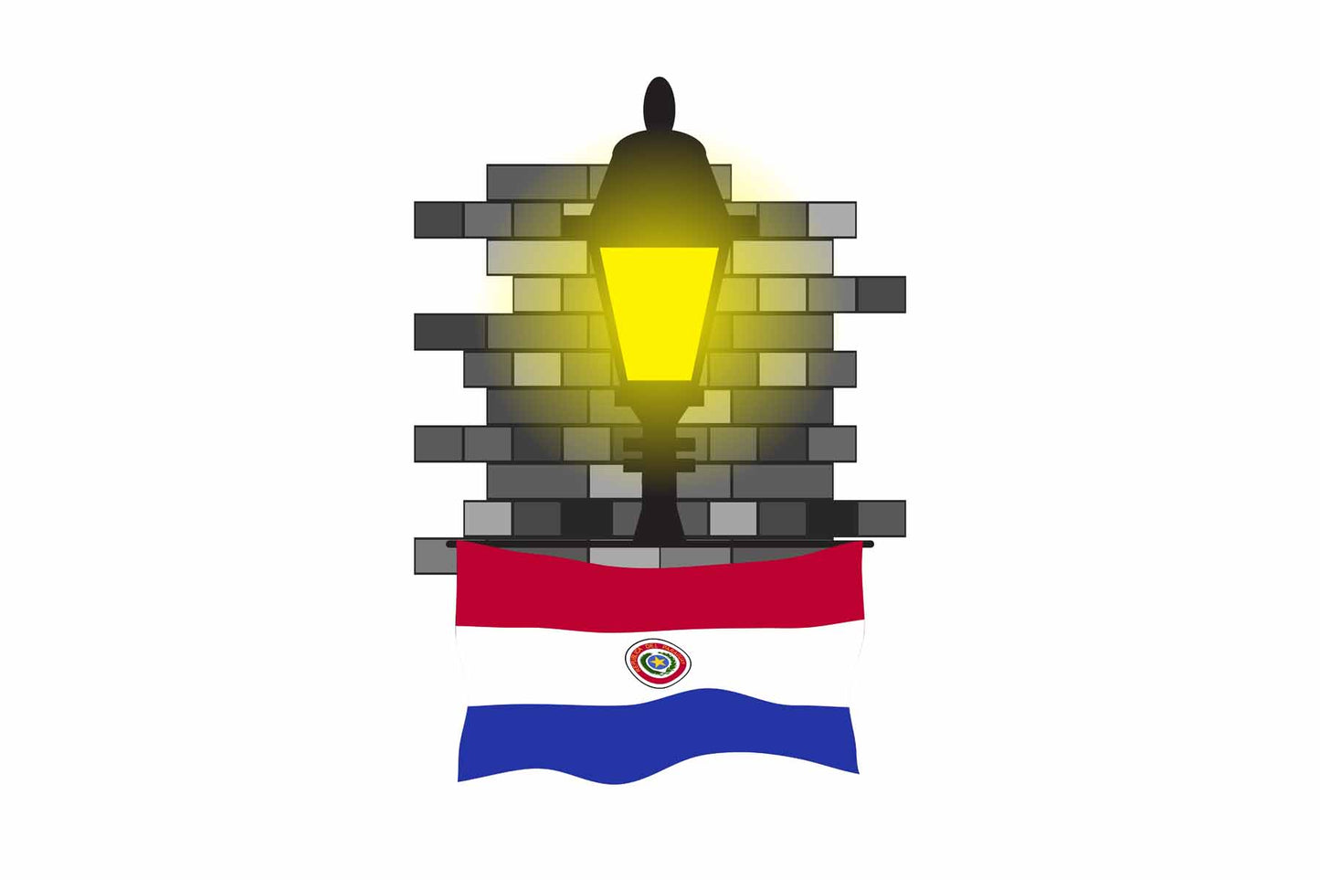 Paraguay Street Lamp Bricks Fridge Magnet