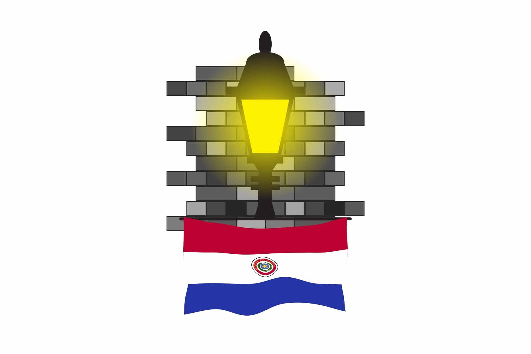 Paraguay Street Lamp Bricks Magnet