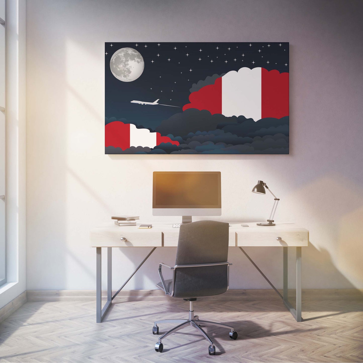 Peru Night Clouds Canvas Print Framed