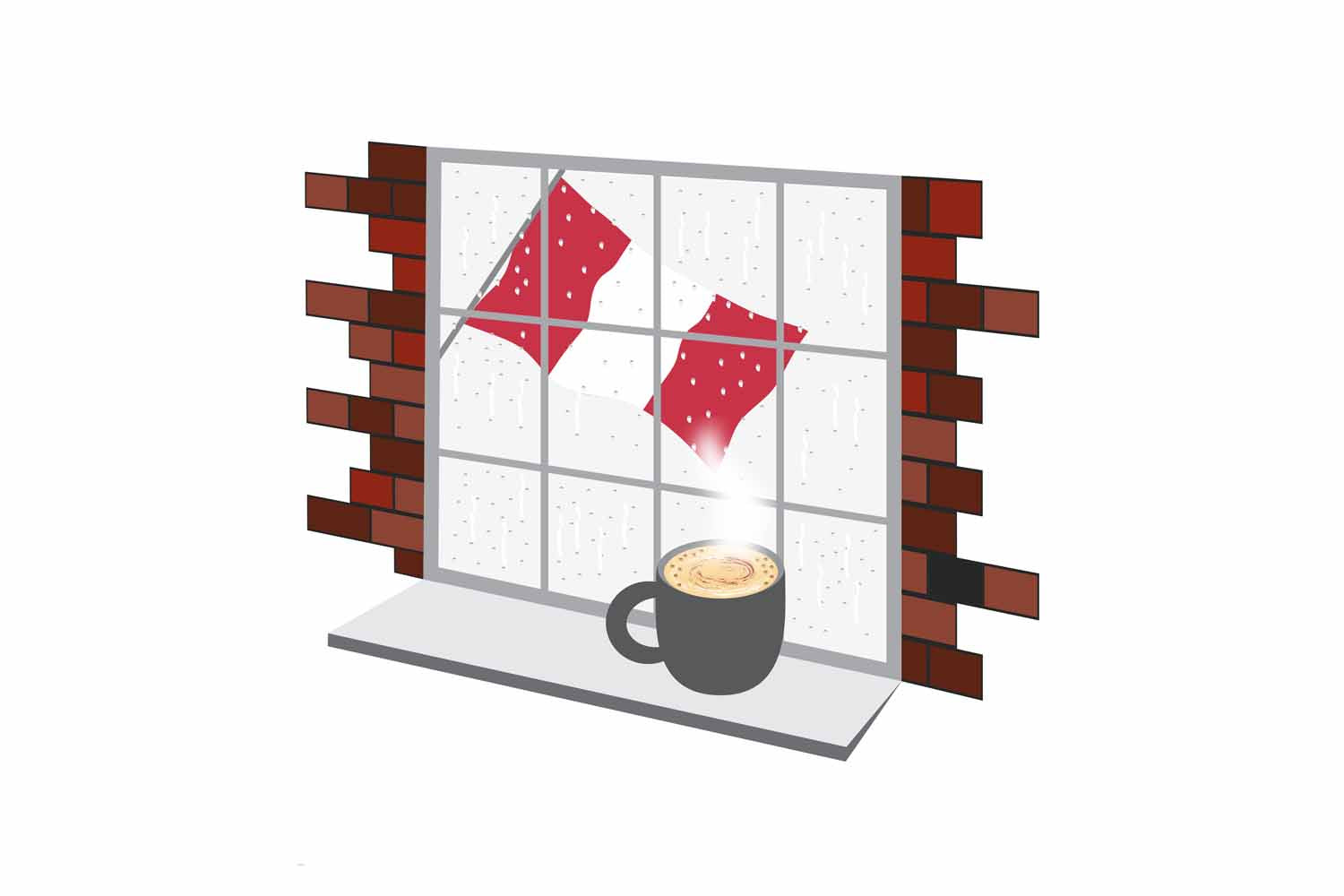 Peru Coffee Rain Window Fridge Magnet