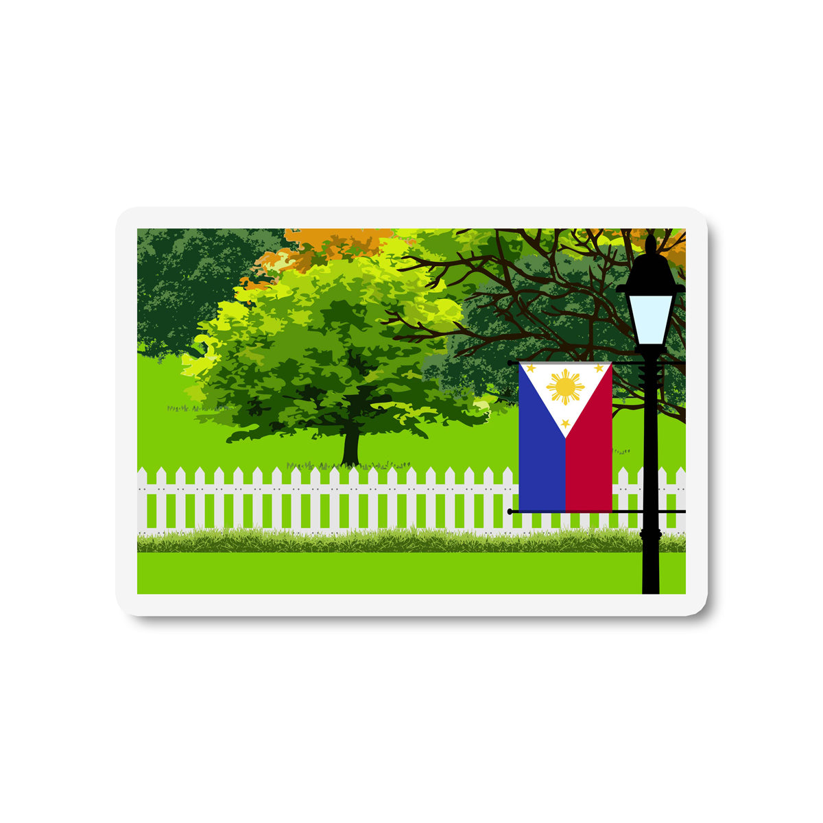 Philippines Trees and Street Lamp Sticker