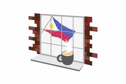 Philippines Coffee Rain Window Fridge Magnet