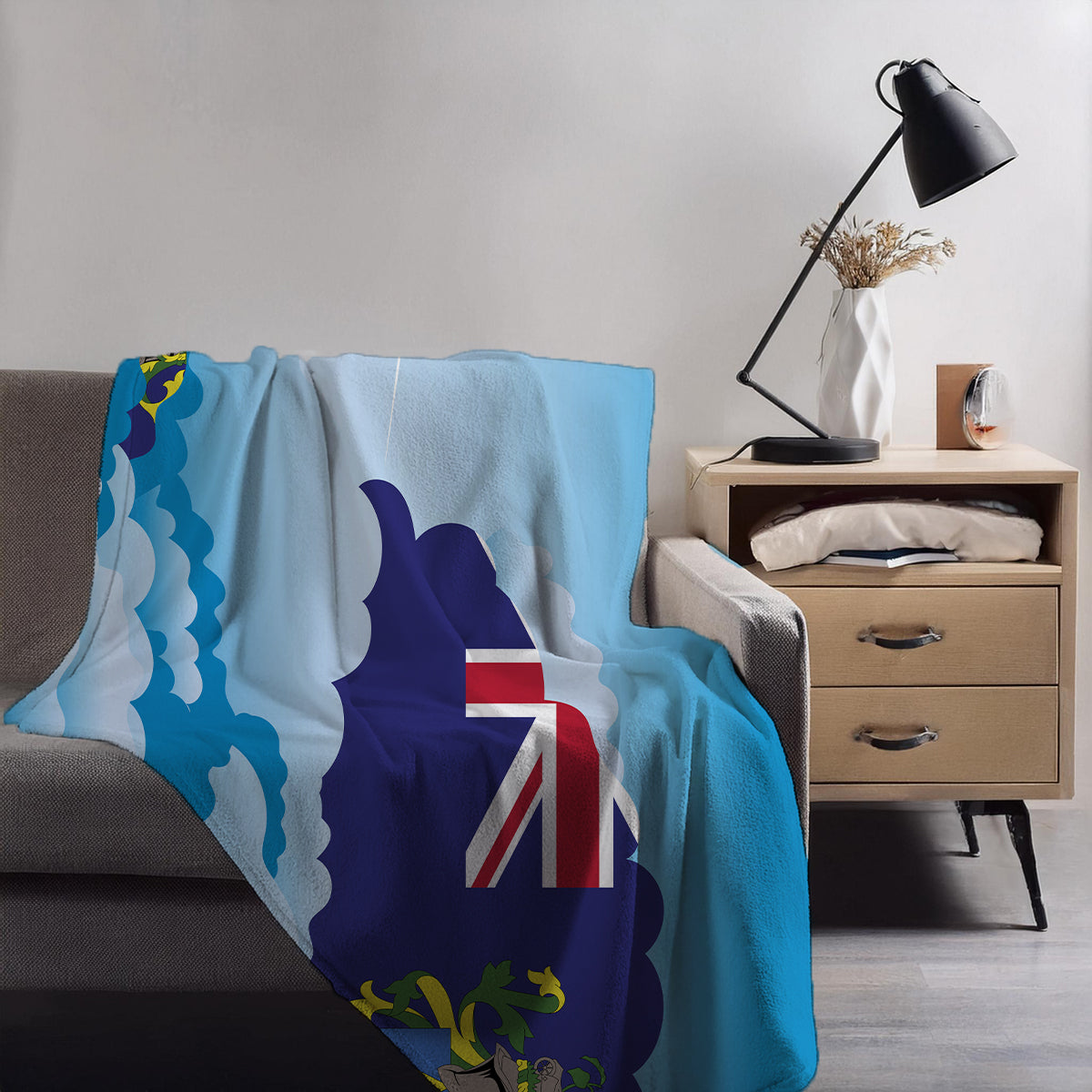 Pitcairn Islands Day Clouds Blanket Throw