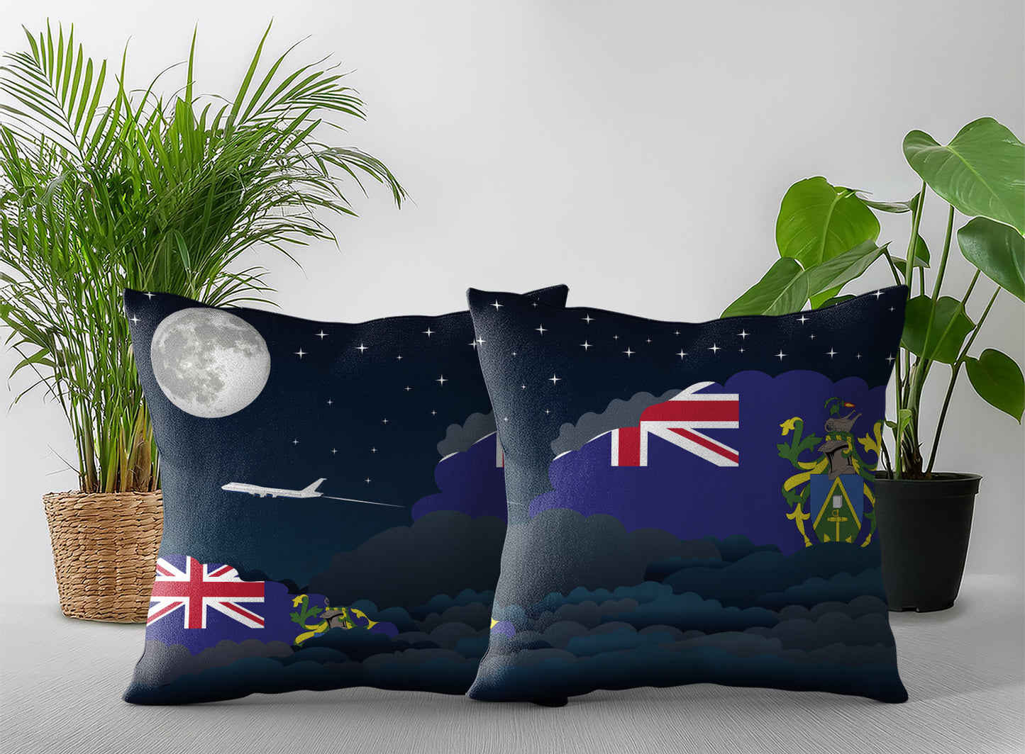 Pitcairn Islands Night Clouds Pillow Case and Pillow Throw
