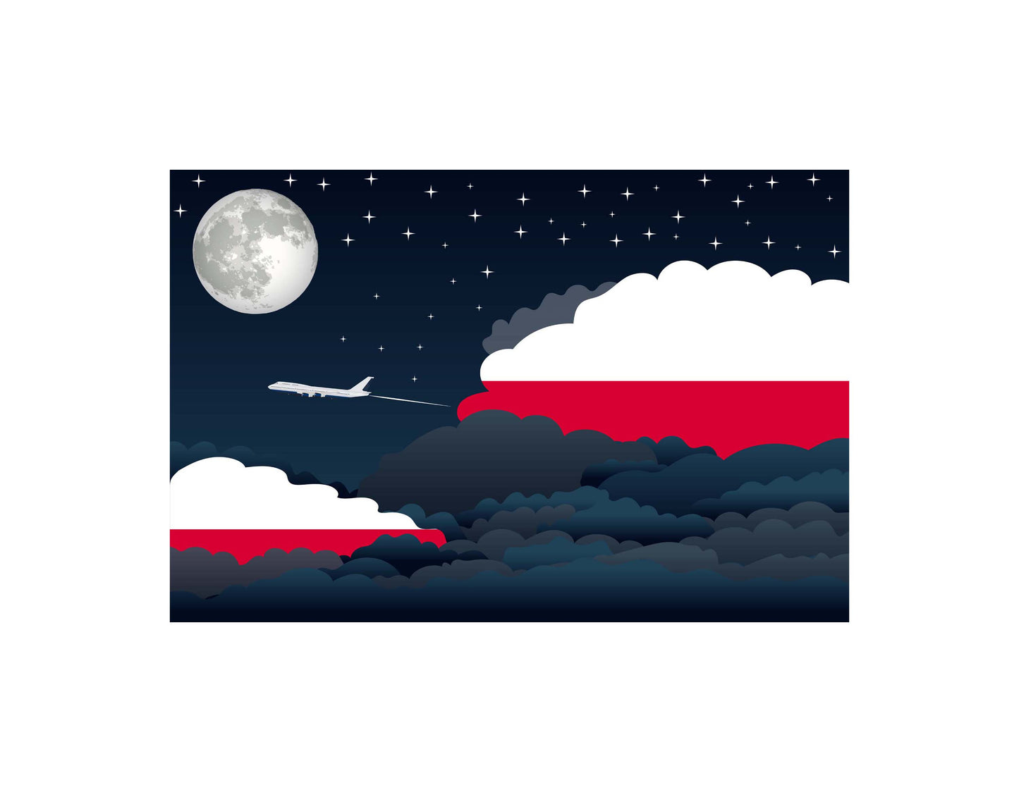 Poland Night Clouds Blanket Throw