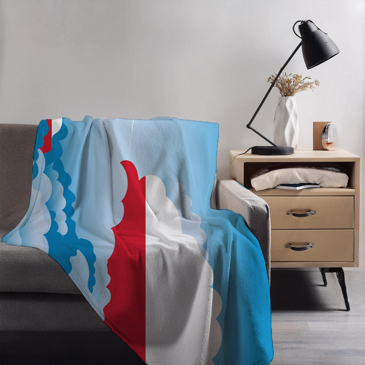 Poland Day Clouds Blanket Throw