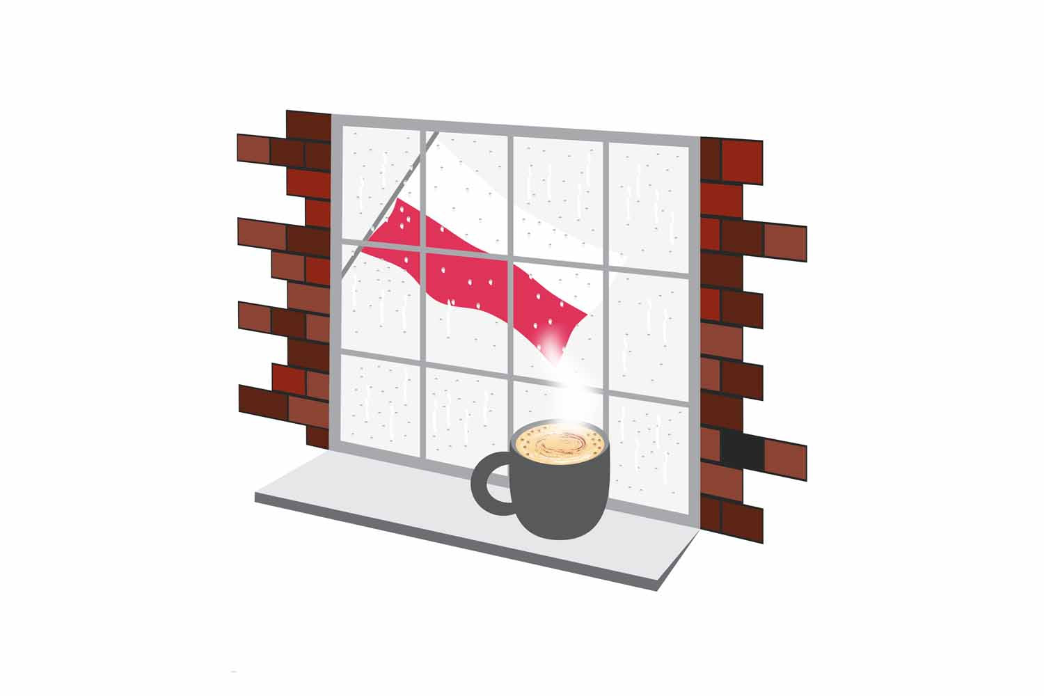 Poland Coffee Rain Window Fridge Magnet
