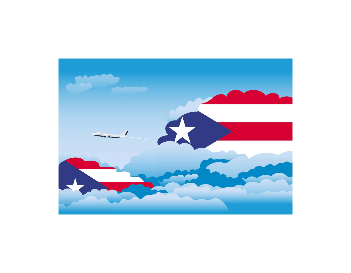 Puerto Rico Day Clouds Blanket Throw