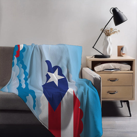 Puerto Rico Day Clouds Blankets & Throws | Soft Premium Blankets | City Posters Plus
