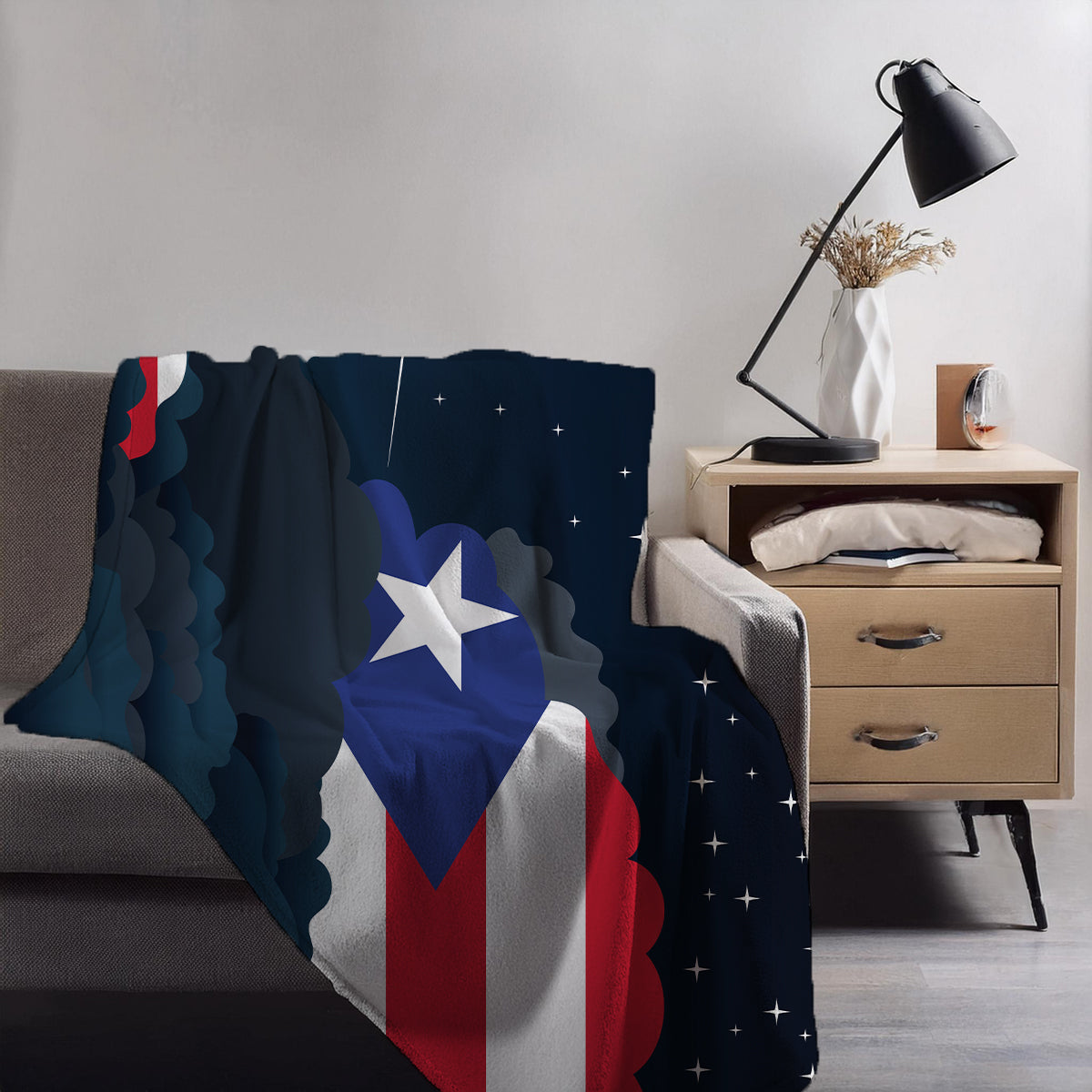 Puerto Rico Night Clouds Blanket Throw