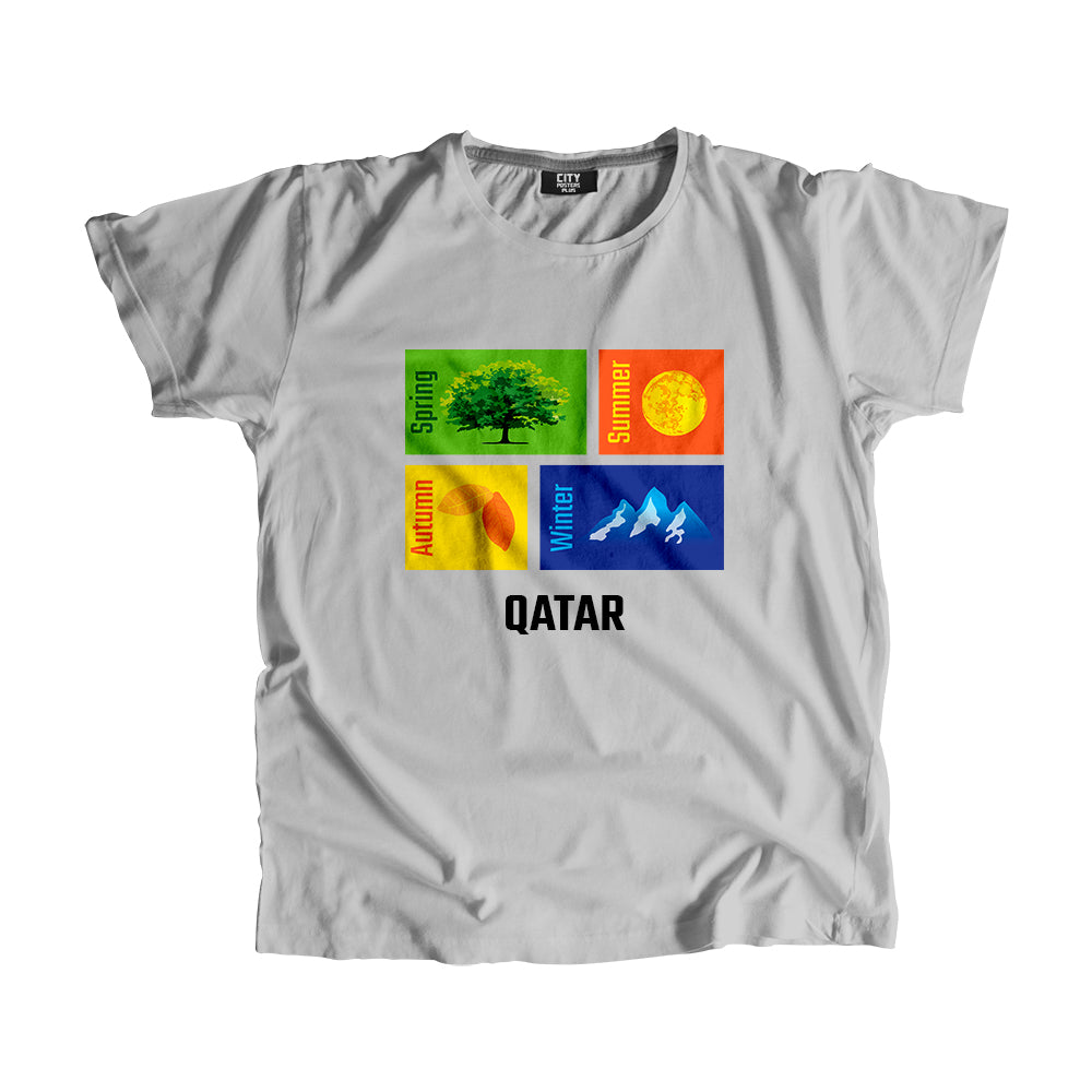 QATAR Seasons Men Unisex T-Shirt (Melange Grey)