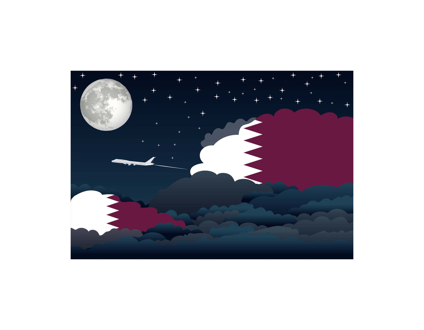Qatar Night Clouds Blanket Throw