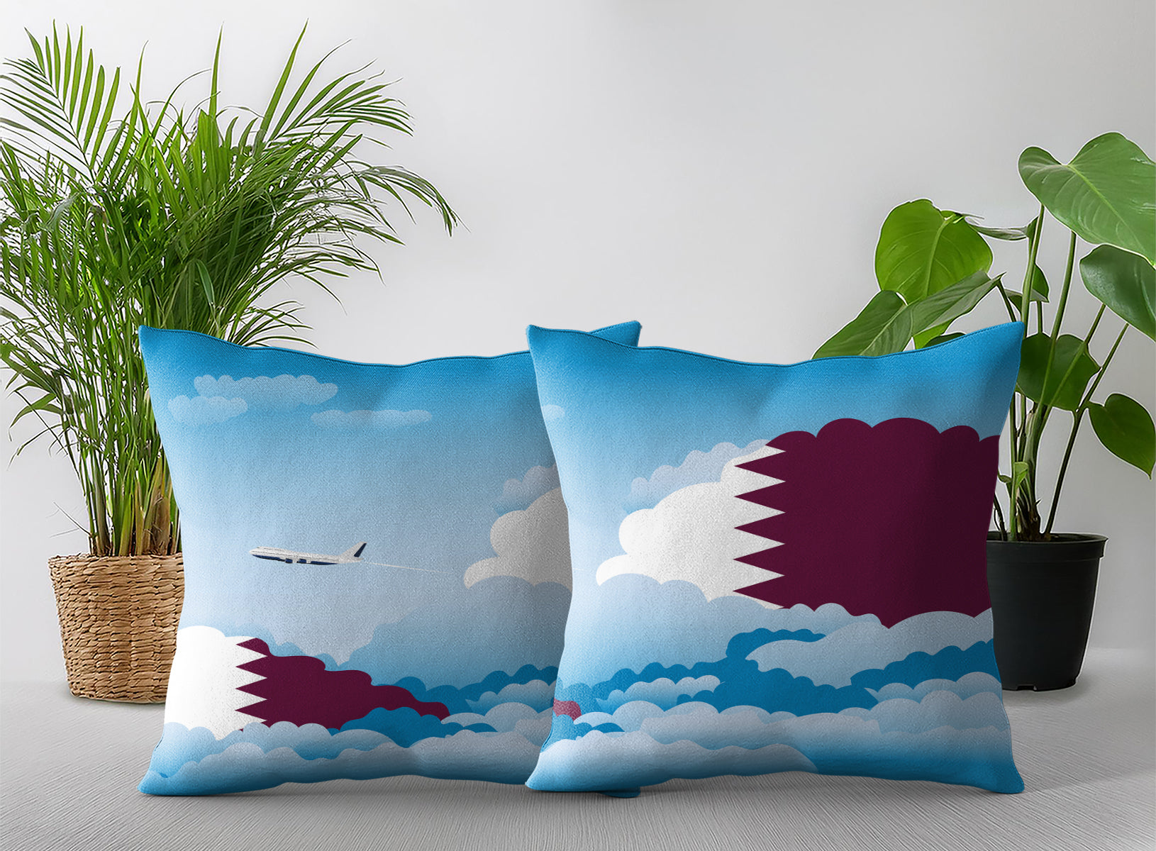 Qatar Day Clouds Pillow Case