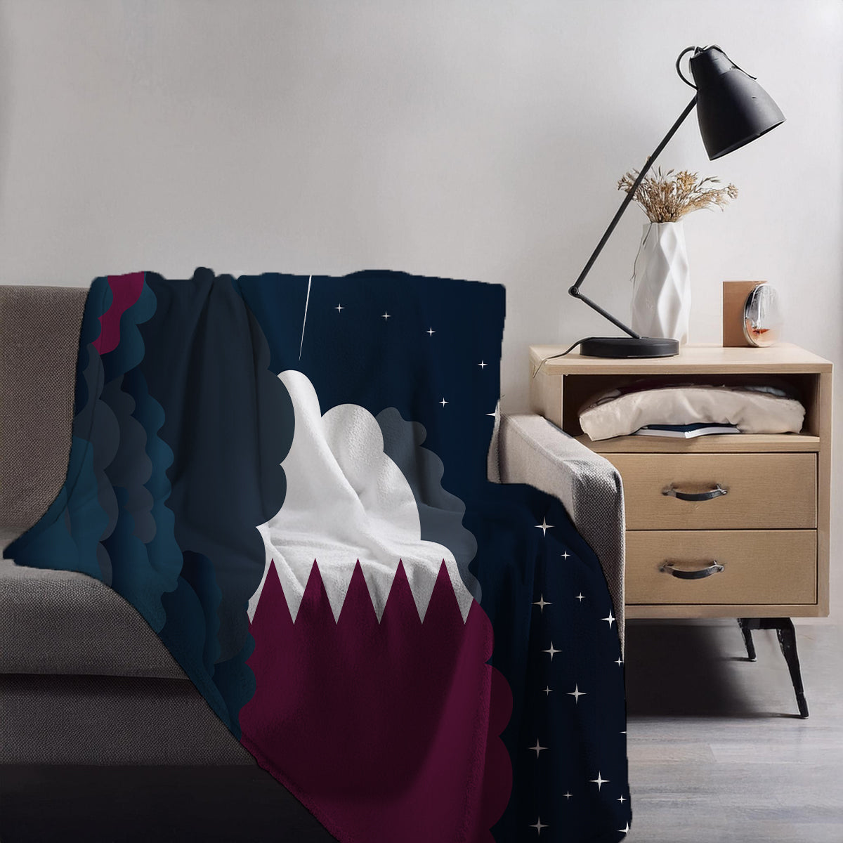 Qatar Night Clouds Blanket Throw