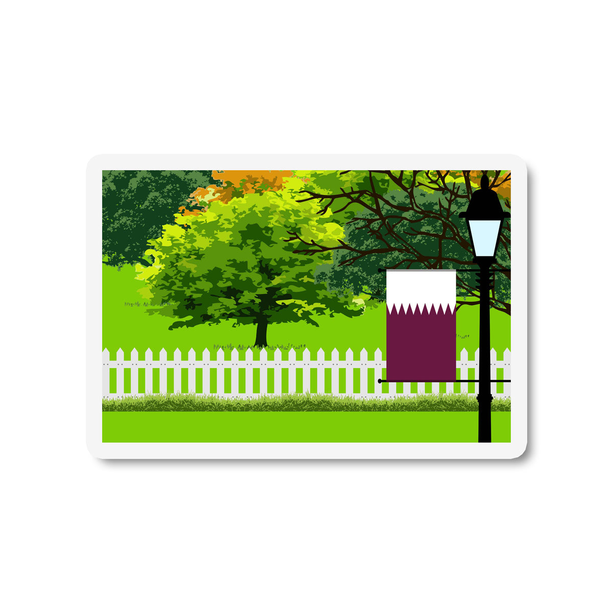 Qatar Trees and Street Lamp Sticker