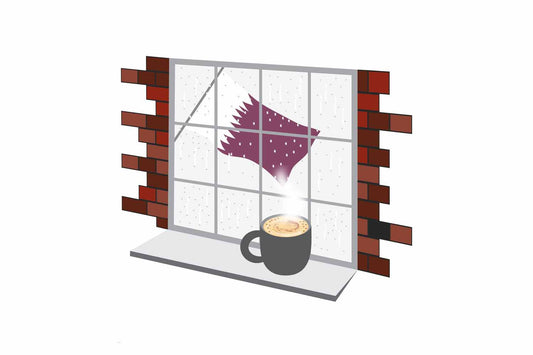 Qatar Coffee Rain Window Sticker