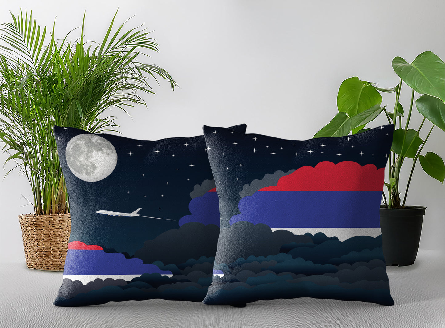 Republika Srpska Night Clouds Pillow Case and Pillow Throw