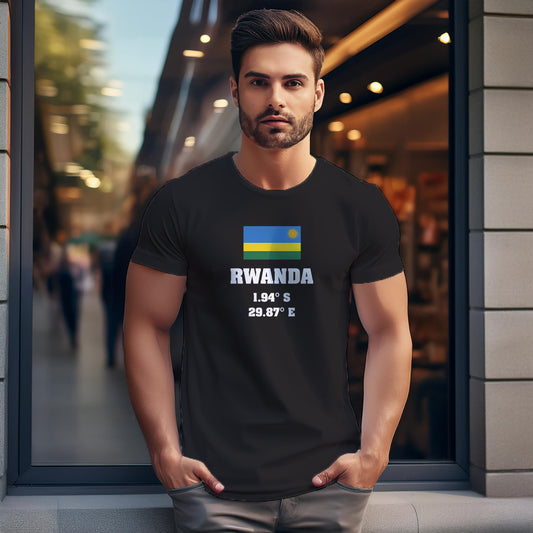 Rwanda Latitude Longitude Men Unisex T-Shirt