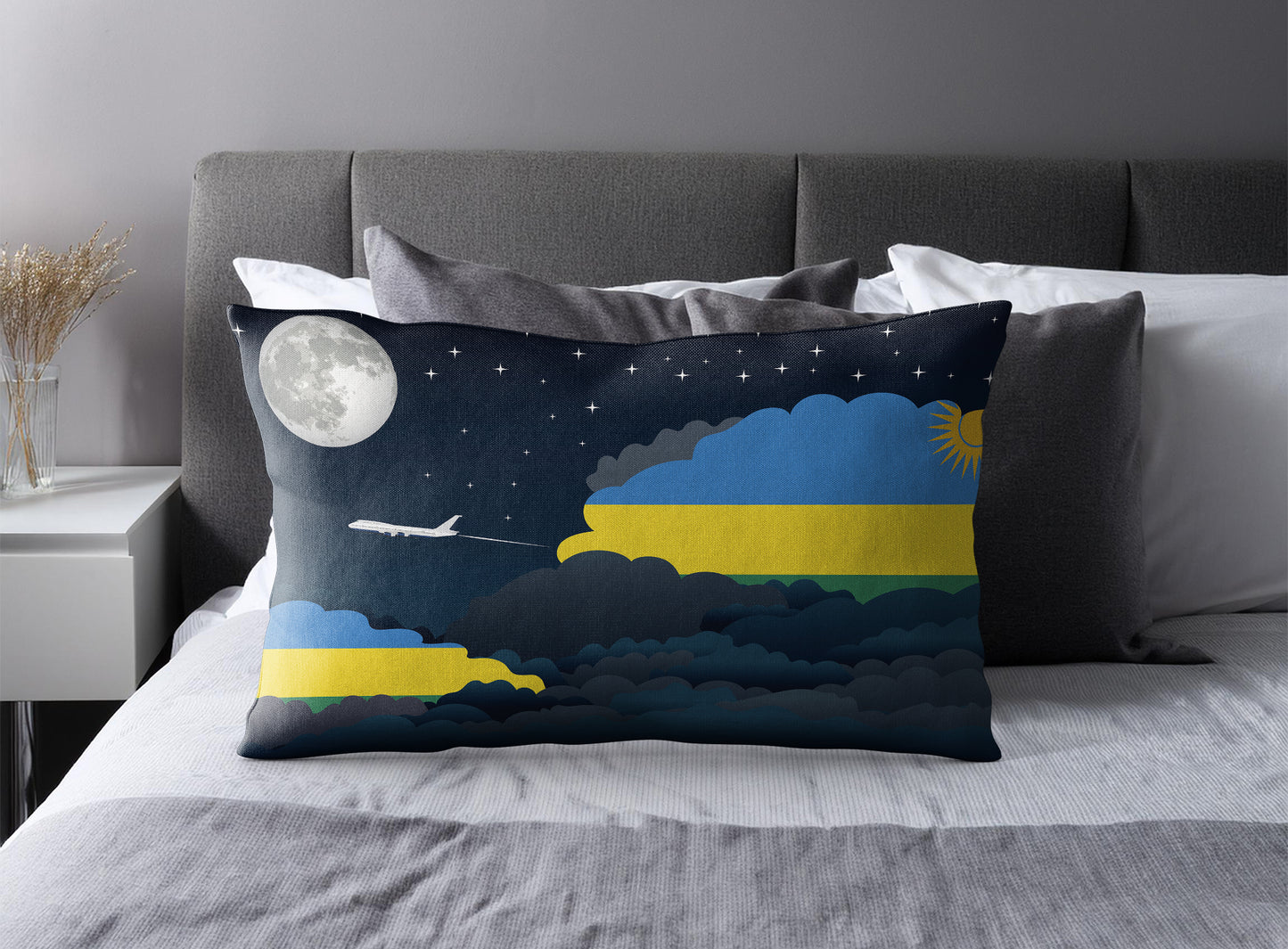 Rwanda Night Clouds Pillow Case and Pillow Throw