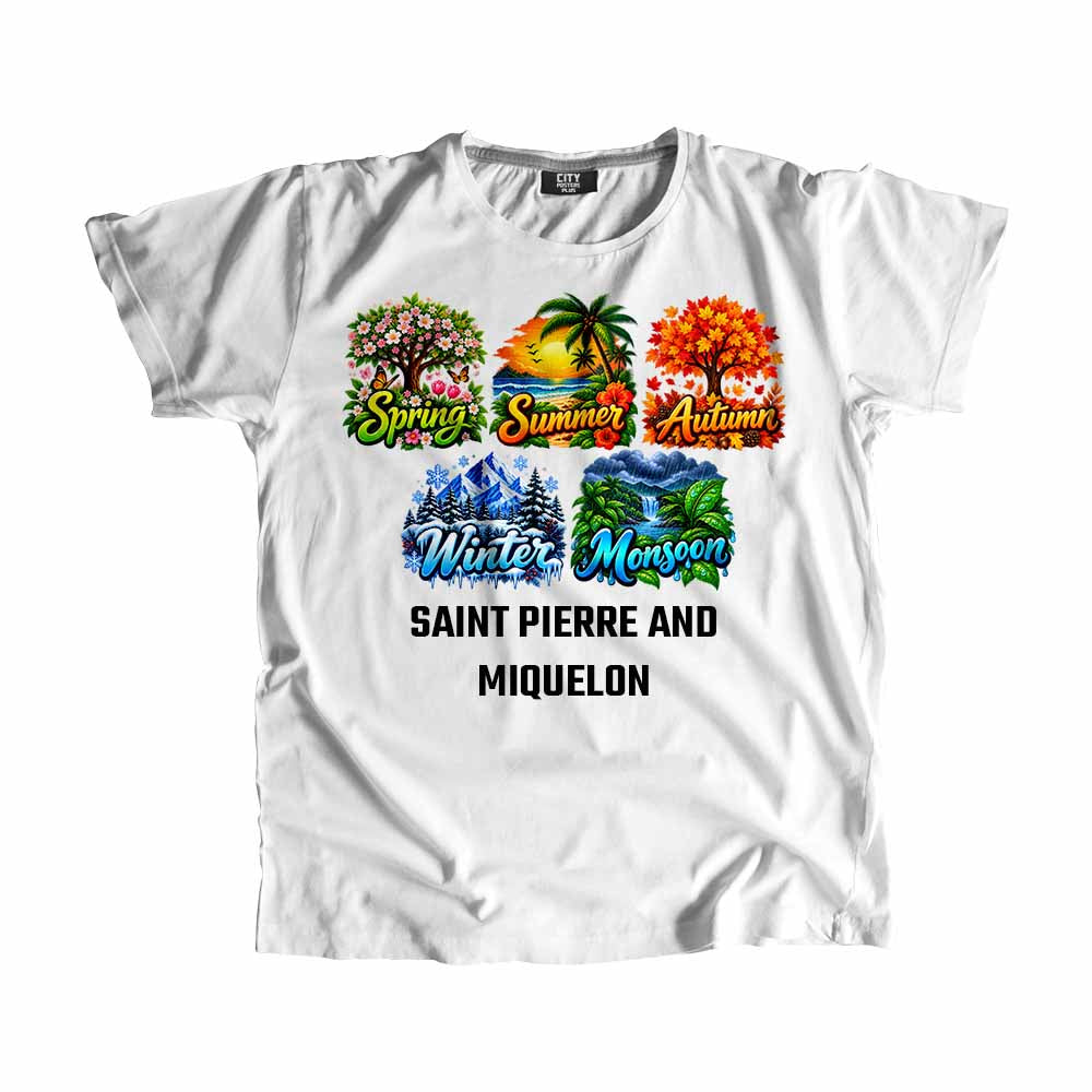 SAINT PIERRE AND MIQUELON Seasons Seasons Unisex T-Shirt | City Posters Plus