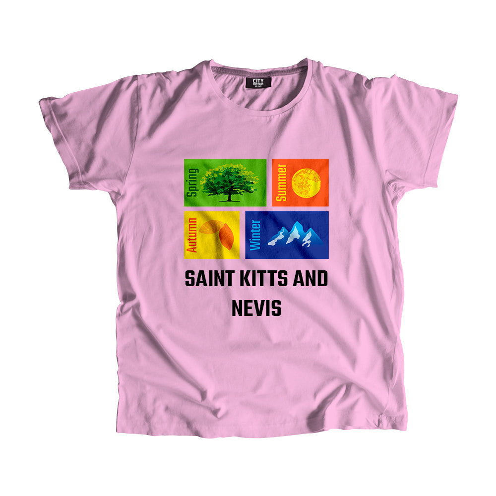 SAINT KITTS AND NEVIS Seasons Men Unisex T-Shirt (Liril Green)