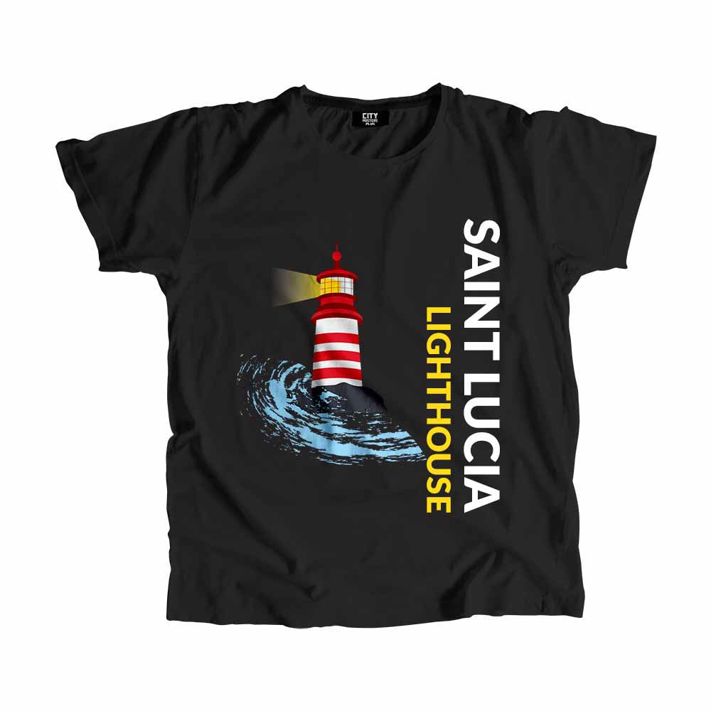 SAINT LUCIA Lighthouse Men Unisex T-Shirt | Coastal Travel Graphic Tee