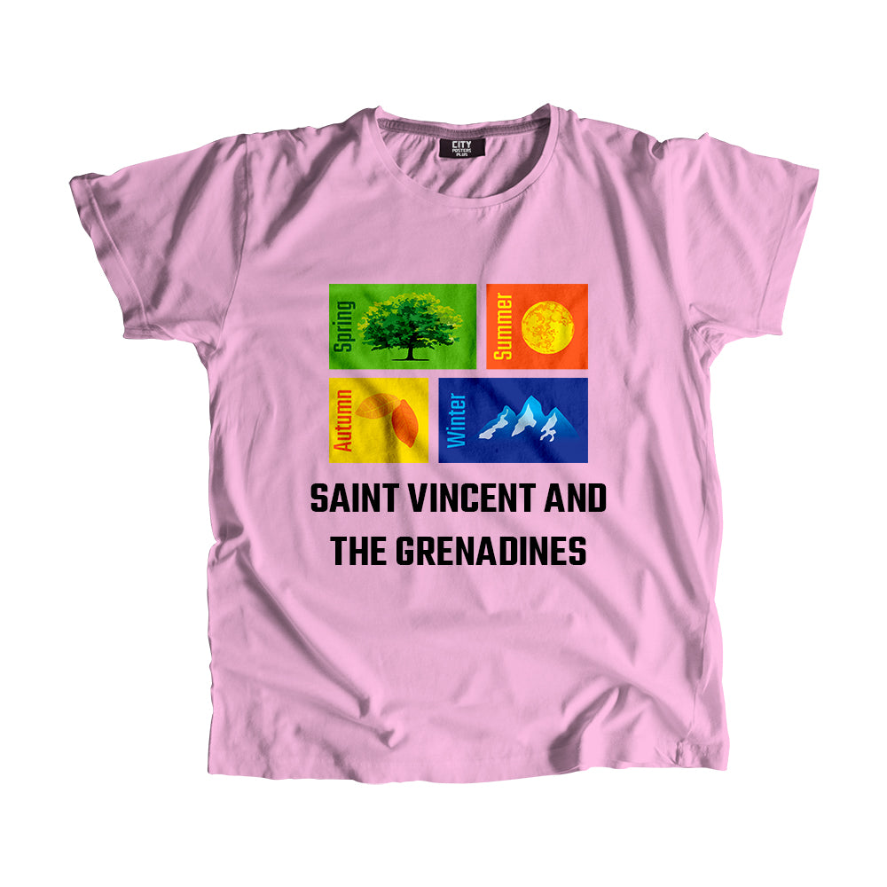 SAINT VINCENT AND THE GRENADINES Seasons Unisex T-Shirt (Liril Green)