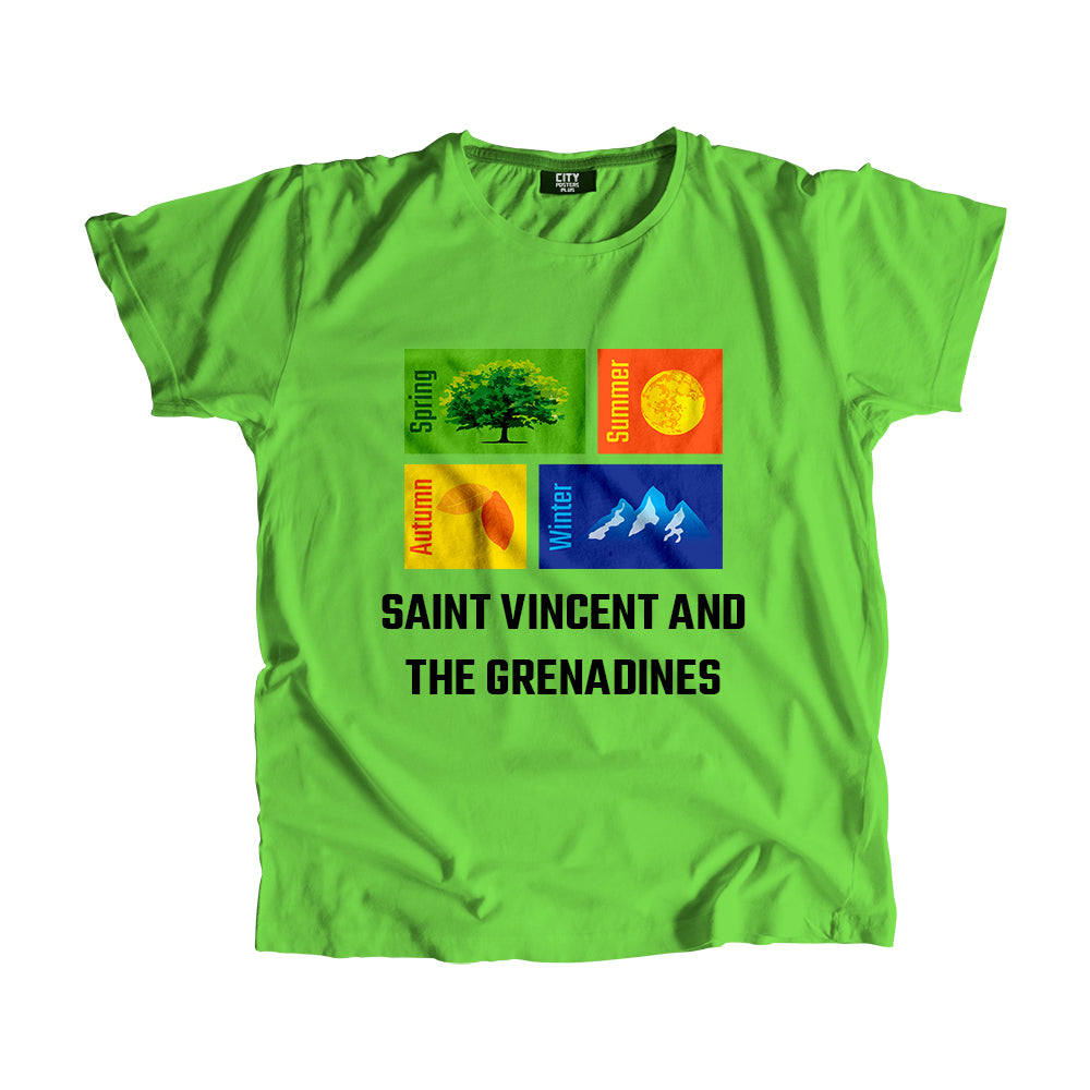 SAINT VINCENT AND THE GRENADINES Seasons Men Unisex T-Shirt (Liril Green)