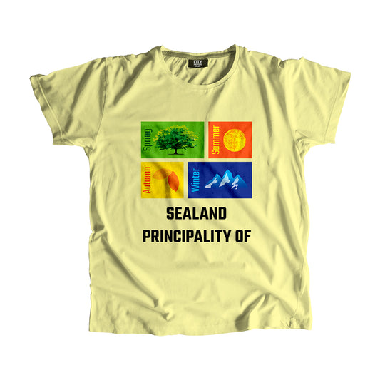 SEALAND PRINCIPALITY OF Seasons Unisex T-Shirt (Butter Yellow)