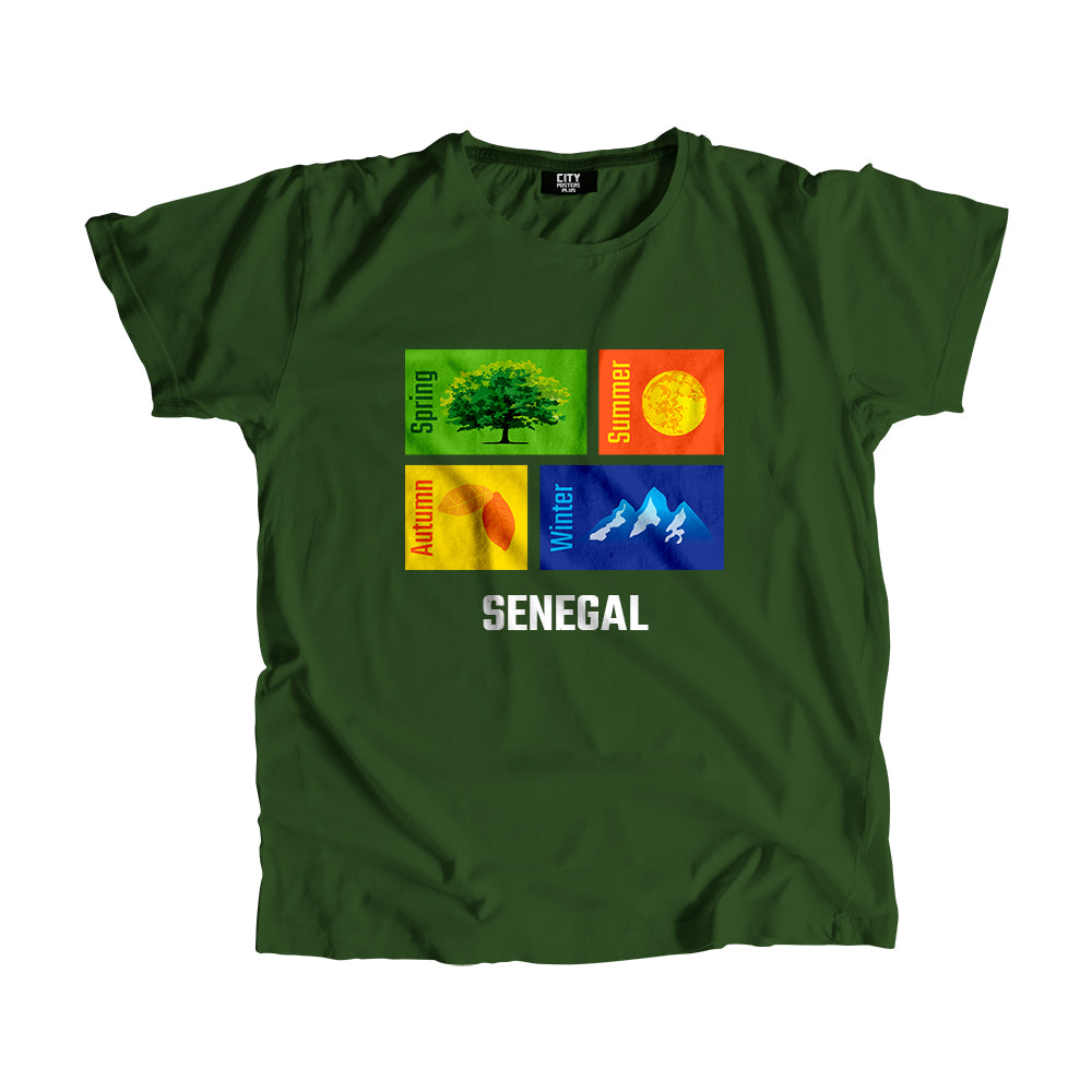 SENEGAL Seasons Men Unisex T-Shirt (Olive Green)