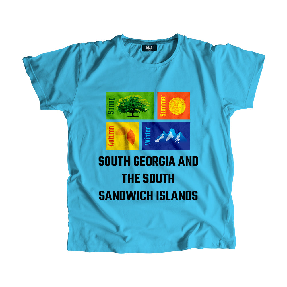 SOUTH GEORGIA AND THE SOUTH SANDWICH ISLANDS Seasons Unisex T-Shirt (Sky Blue)