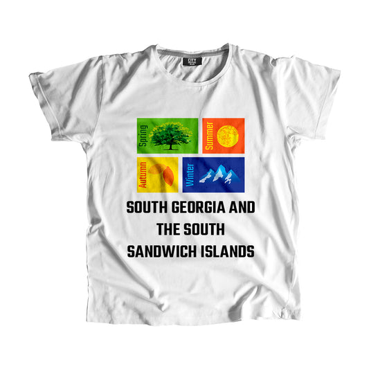 SOUTH GEORGIA AND THE SOUTH SANDWICH ISLANDS Seasons Seasons Unisex T-Shirt | City Posters Plus