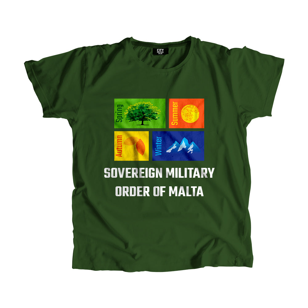 SOVEREIGN MILITARY ORDER OF MALTA Seasons Men Unisex T-Shirt (Olive Green)