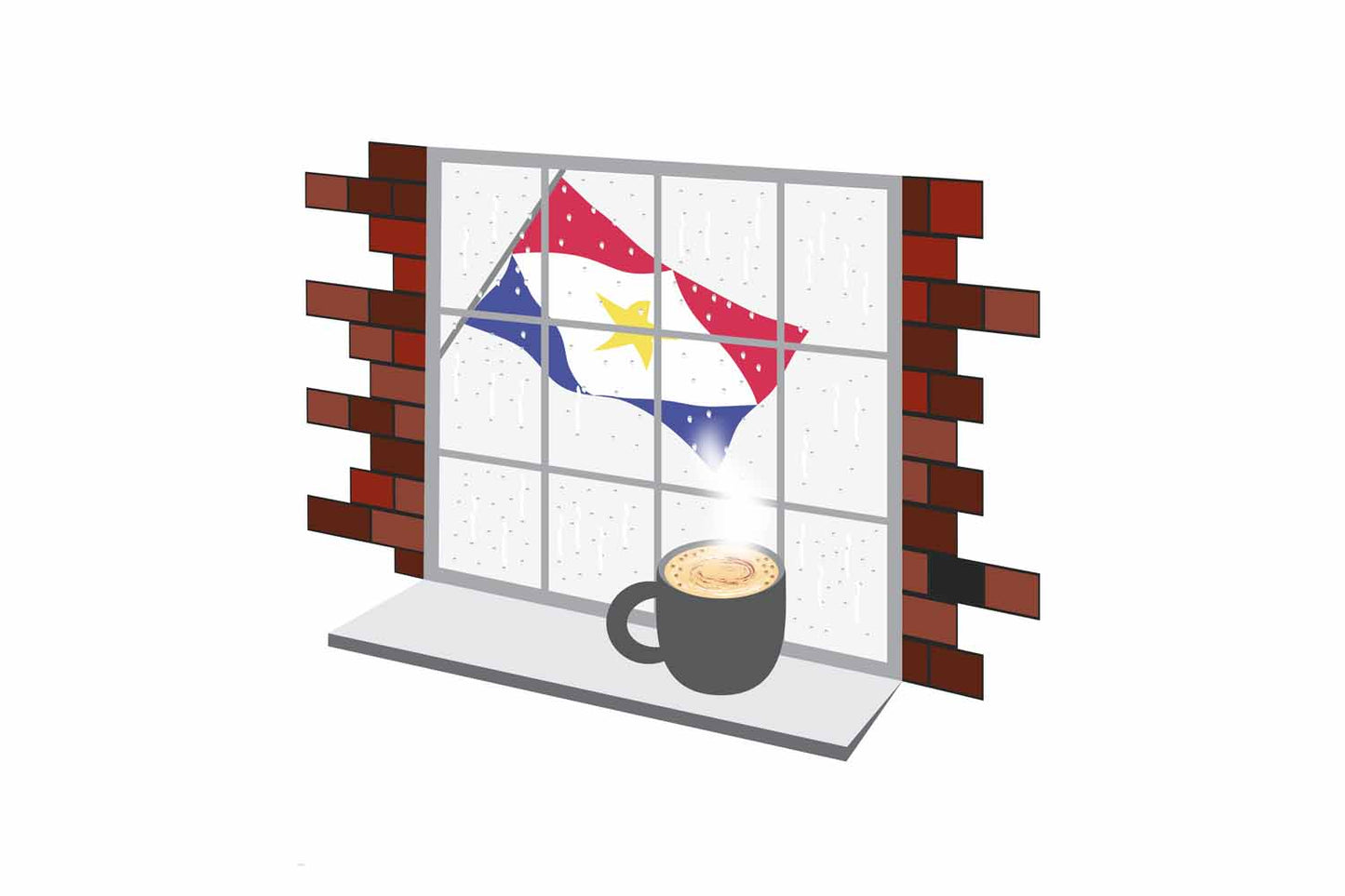 Saba Coffee Rain Window Fridge Magnet