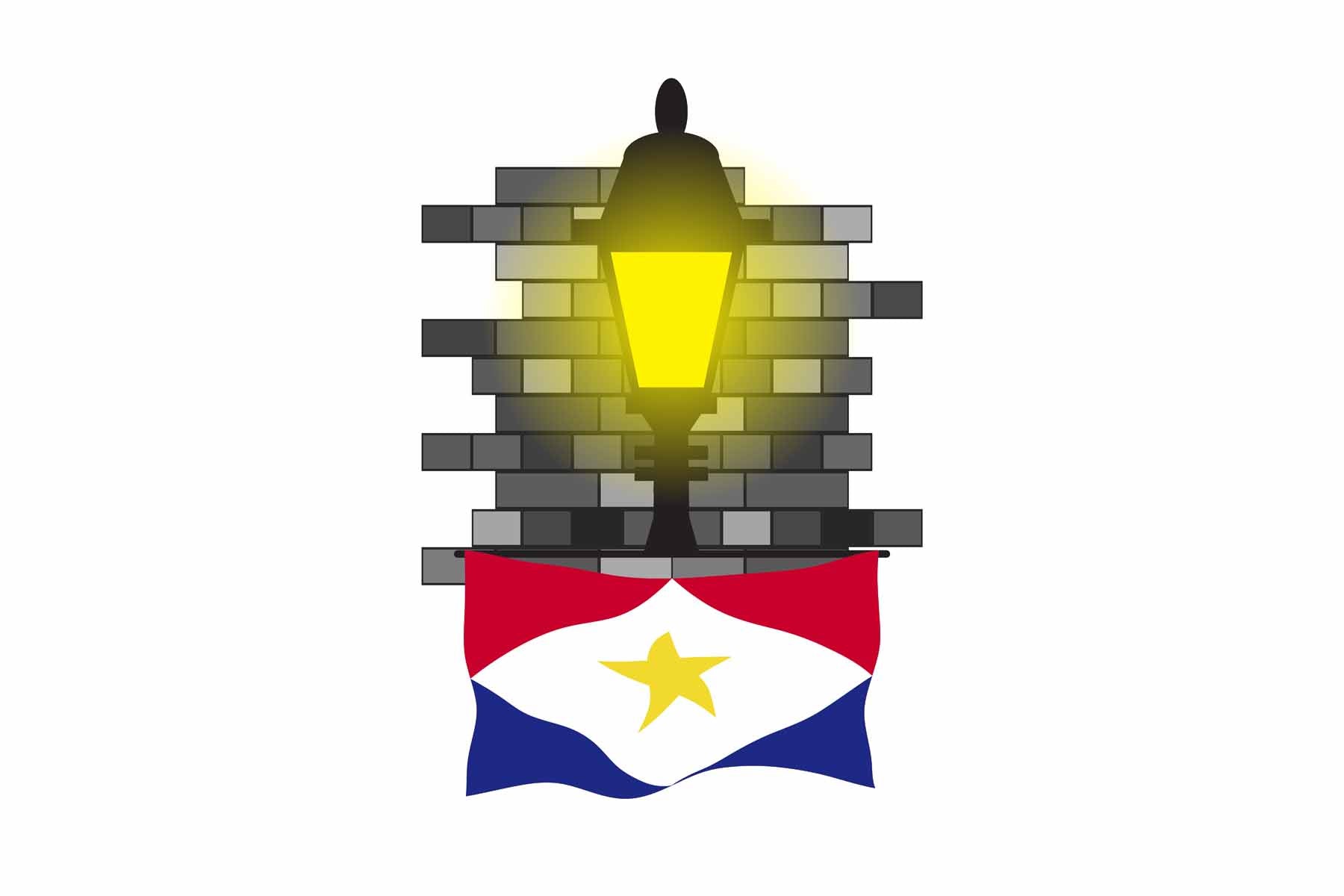 Saba Street Lamp Bricks Fridge Magnet