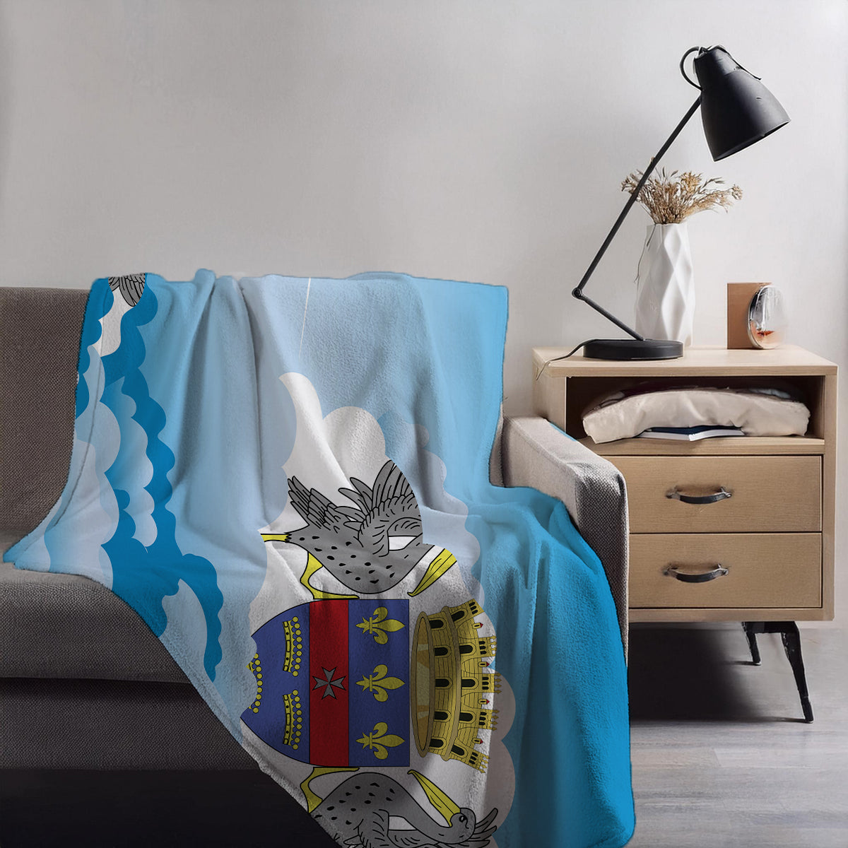 Saint Barthelemy Day Clouds Blanket Throw