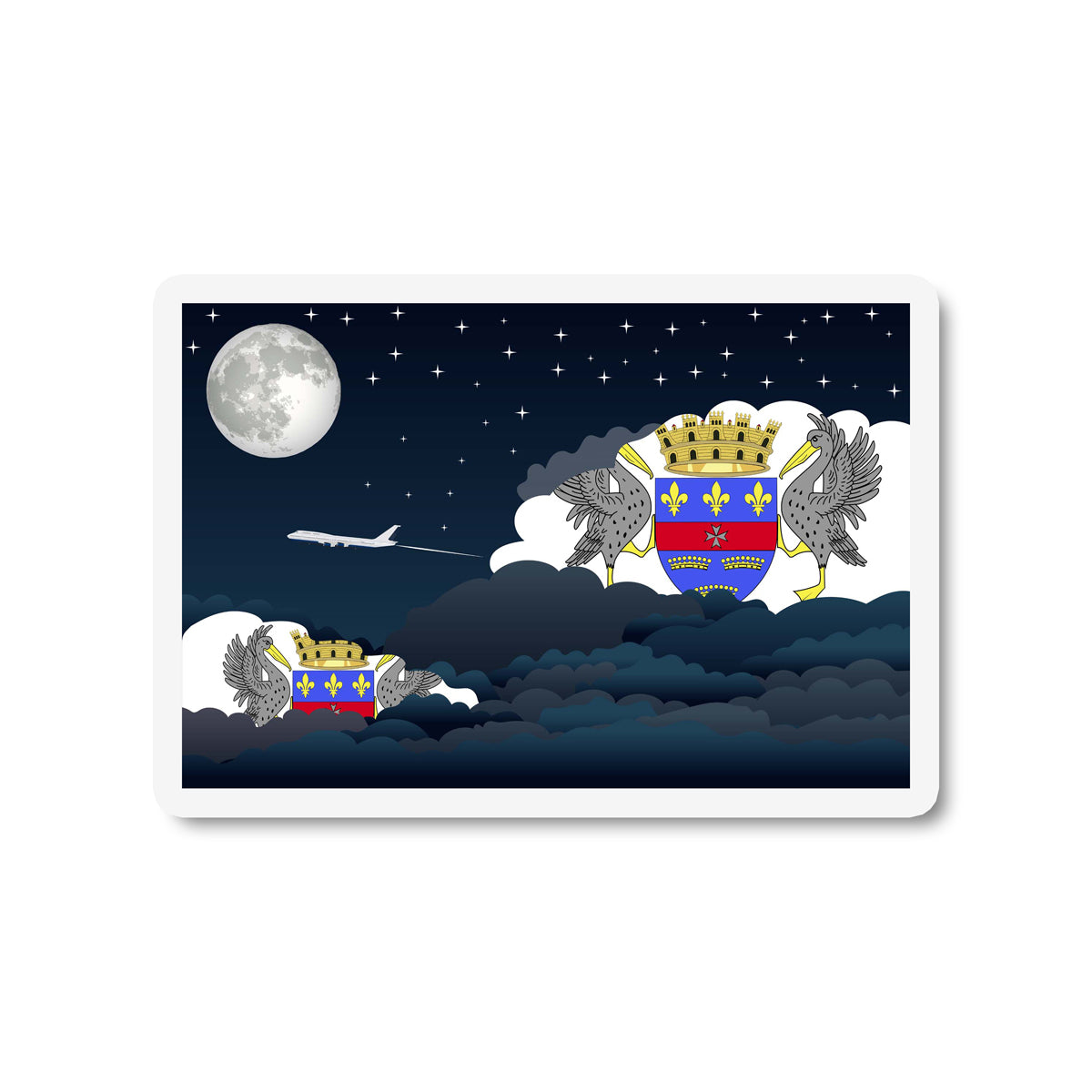 Saint Barthelemy Night Clouds Magnet